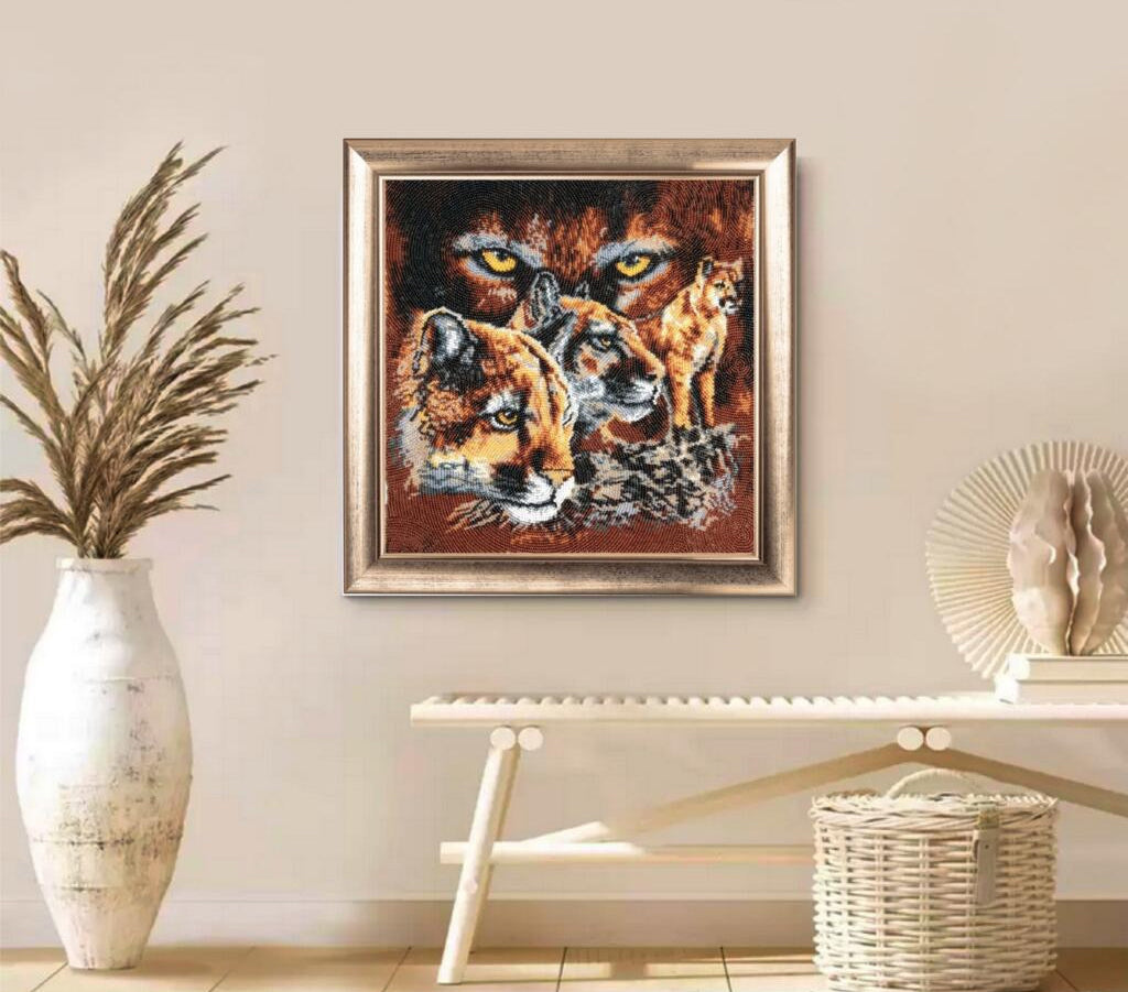 Bead embroidery kit Cougars DIY