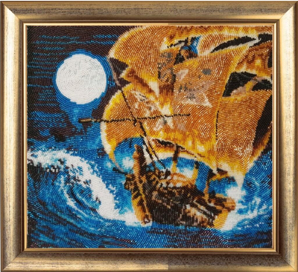 Perlenstickerei-Set Goldene Segel DIY