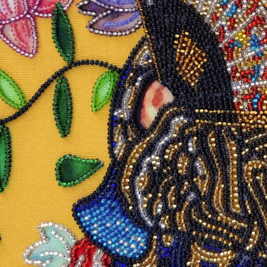 Bead embroidery kit Lady with a fan Klimt DIY