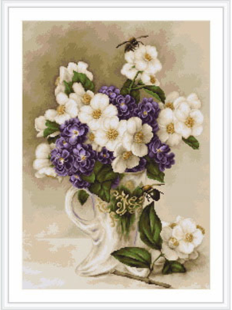 Counted Cross stitch kit Jasmine DIY Luca-S