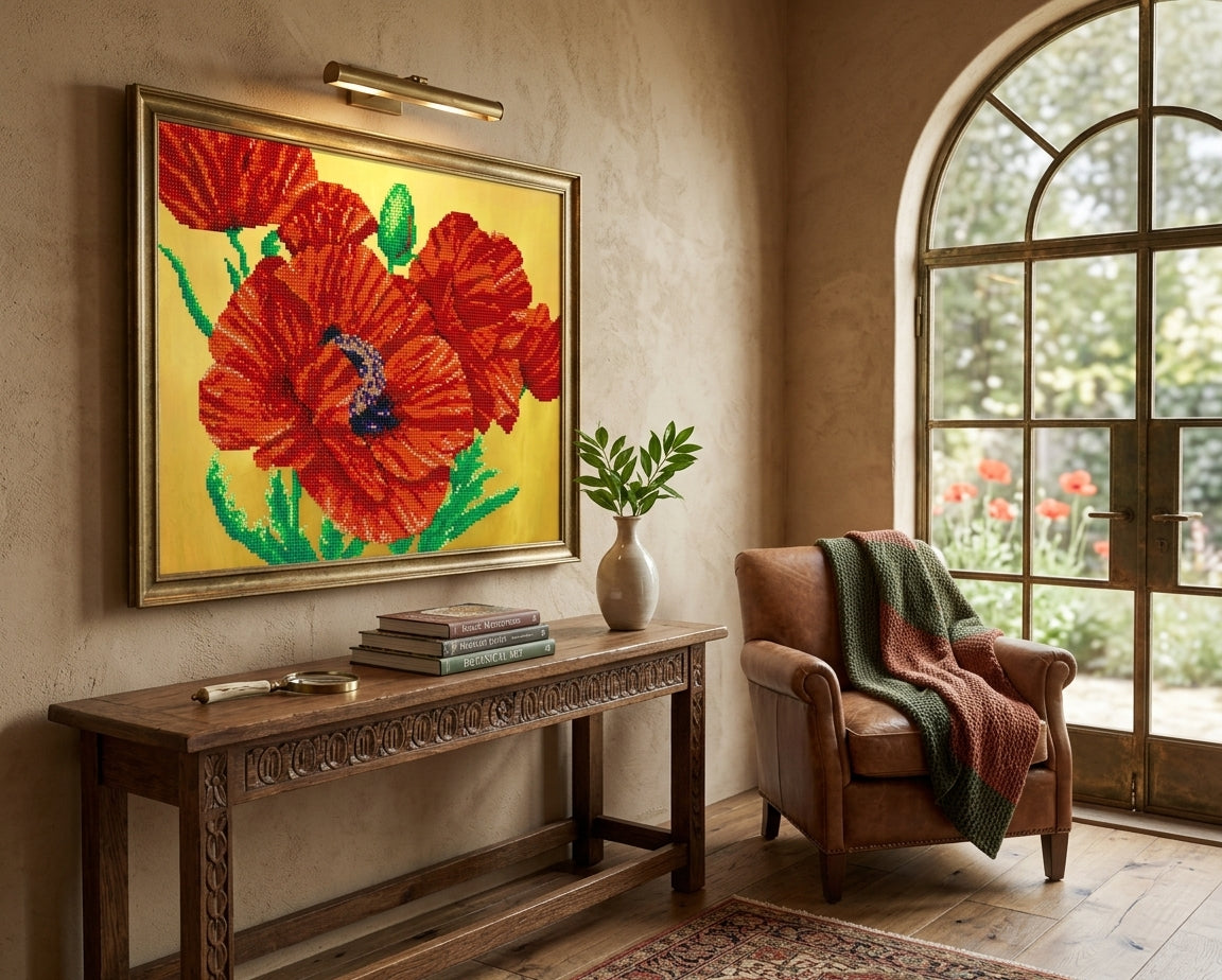 Bead Embroidery Kit "Poppies Flowers" DIY