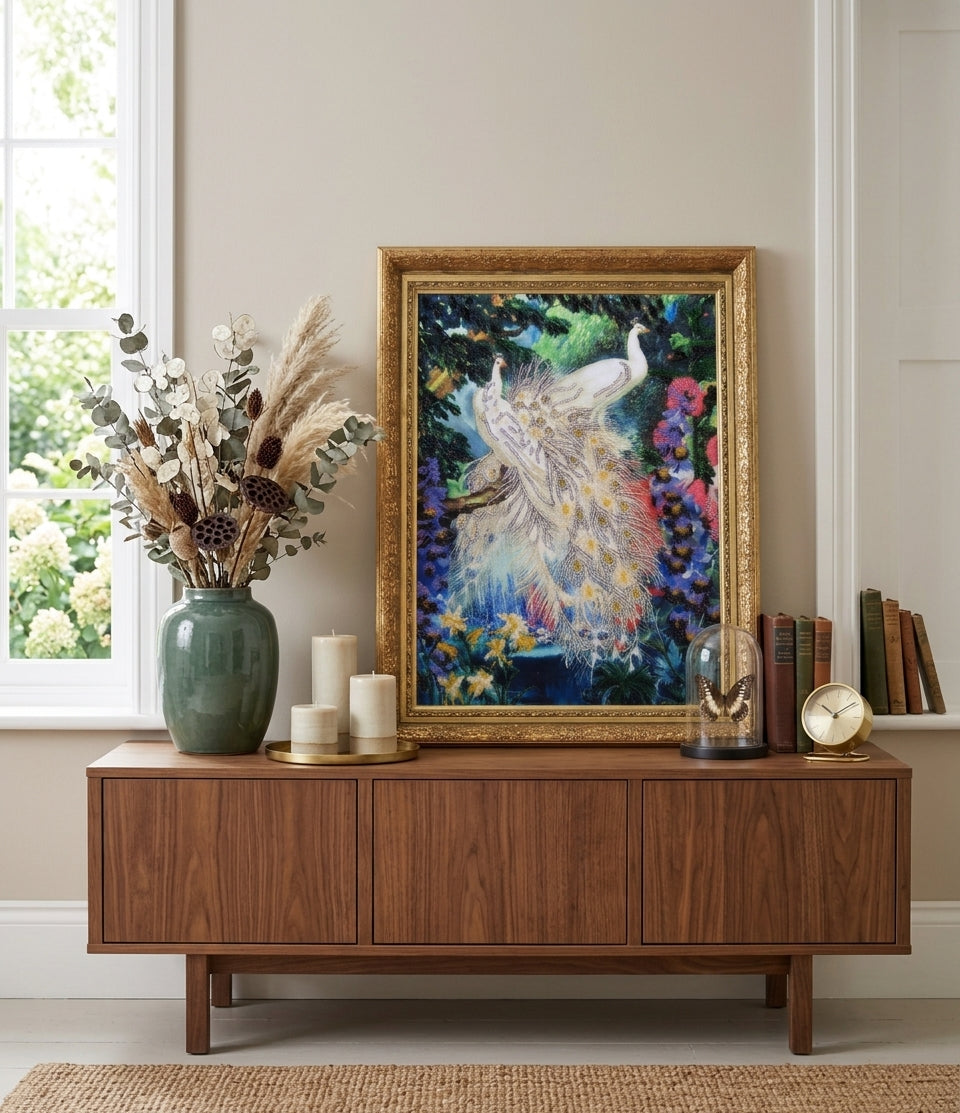 Bead embroidery kit "Peacocks" DIY