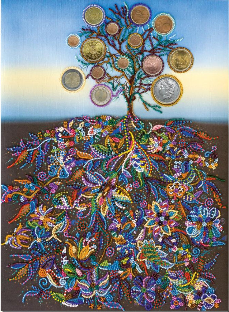 Bead Embroidery Kit Money tree DIY Abris Art