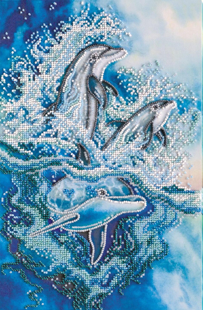 Bead Embroidery Kit Dolphins DIY Abris Art
