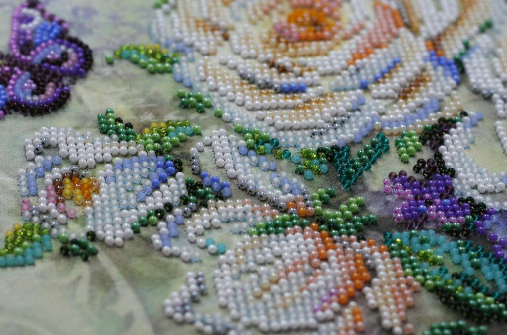 Bead Embroidery Kit Flowers DIY Abris Art