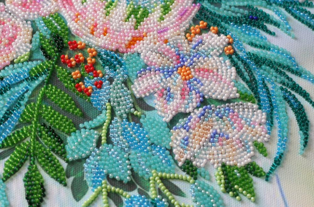 Bead Embroidery Kit Bridal bouquet DIY Abris Art