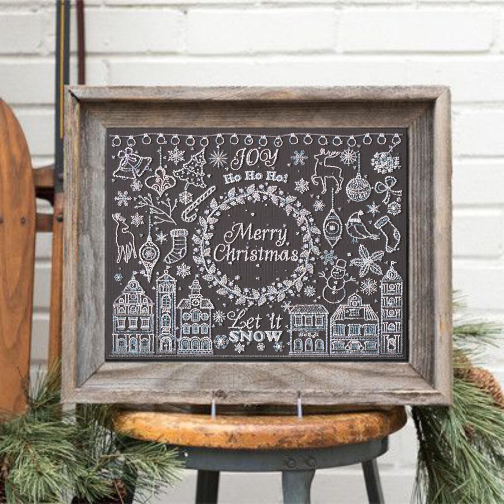 Bead Embroidery Kit Merry Christmas DIY Abris Art
