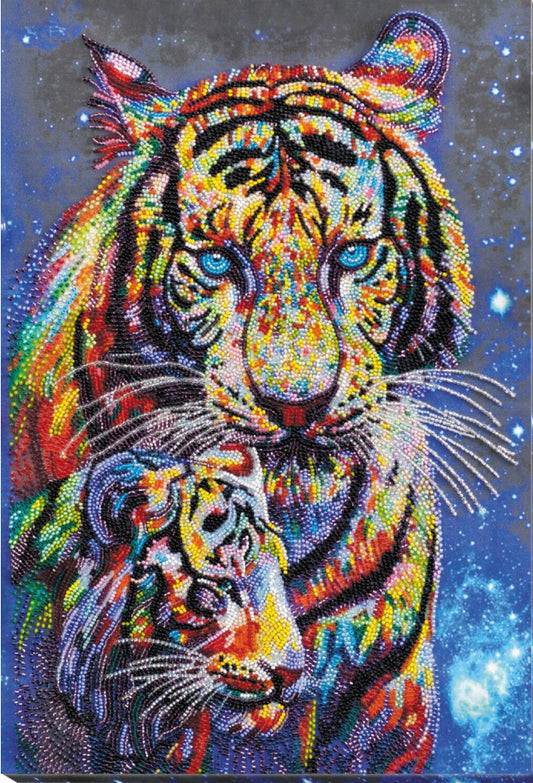 Bead Embroidery Kit Tigers DIY Abris Art