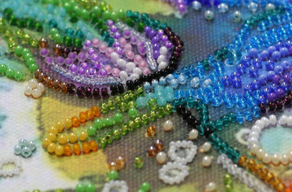 Kit de broderie de perles Fleurs arc-en-ciel DIY
