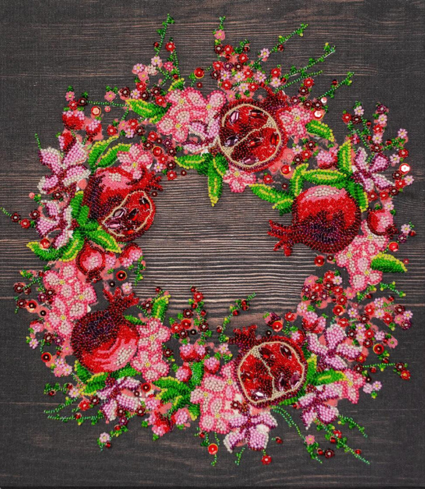 Bead Embroidery Kit Pomegranate DIY Abris Art