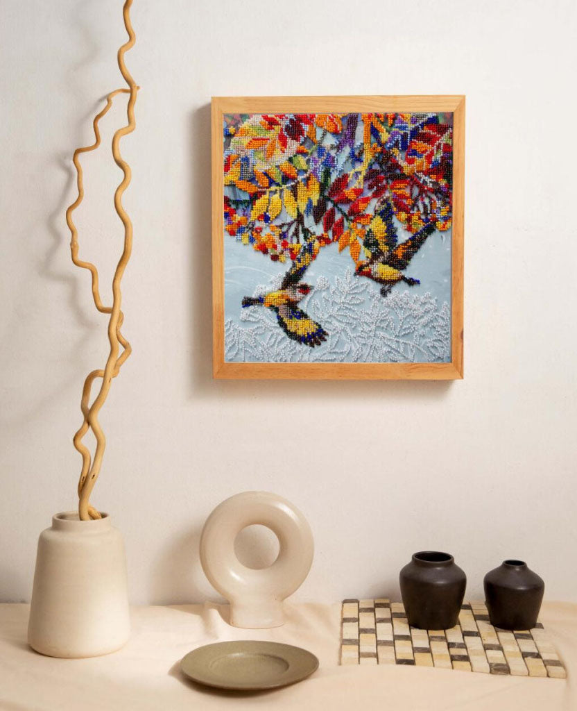 Bead Embroidery Kit Bright Birds DIY Abris Art