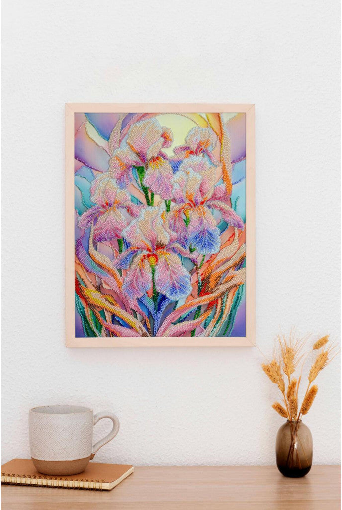 Bead Embroidery Kit Irises Flowers DIY Abris Art