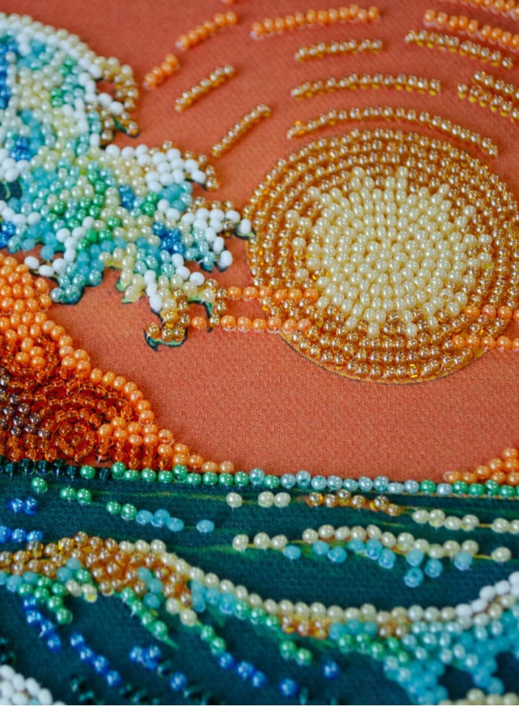 Bead Embroidery Kit Blue Sea DIY Abris Art