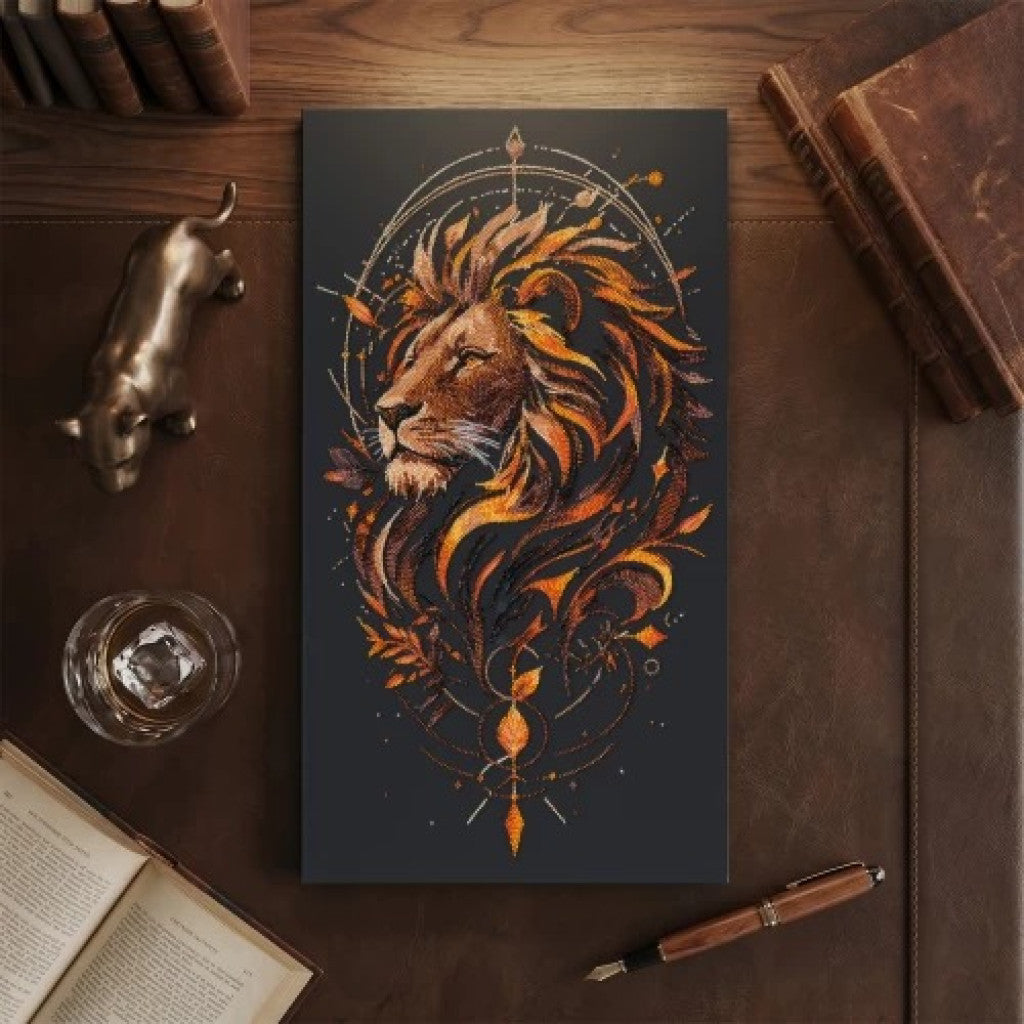 Bead Embroidery Kit Gold Lion DIY by Abris Art
