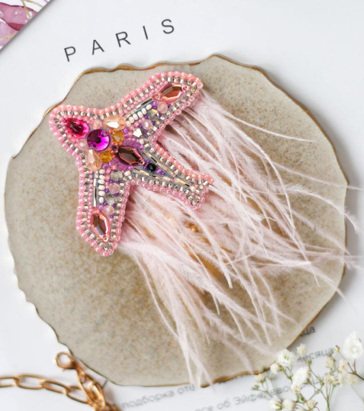 Brooch Bead Embroidery Kit Airplane DIY Jewelry Making Beading kit Pin