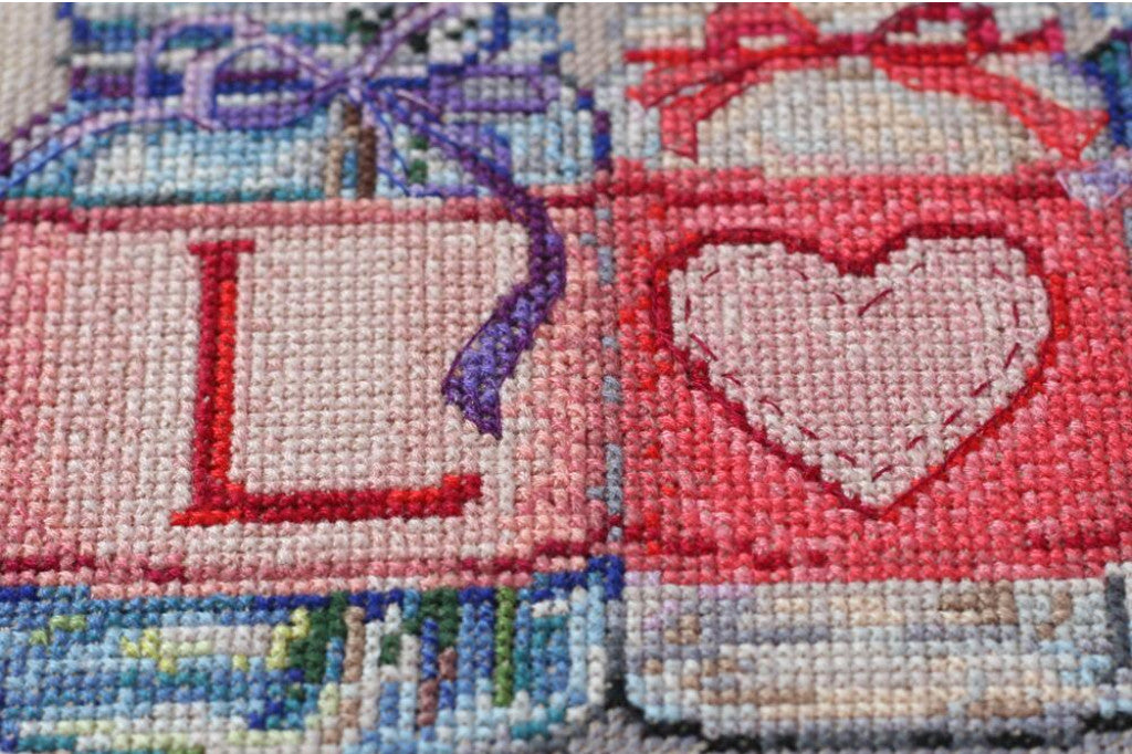 Zählmuster-Kreuzstichset „Sanft DIY“, unbedruckte Leinwand