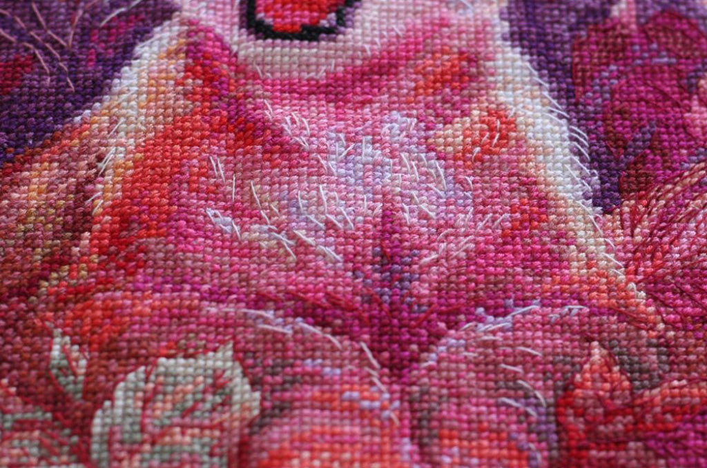 Zählmuster-Kreuzstichset „Kleiner Löwe“ zum Selbermachen, unbedruckte Leinwand