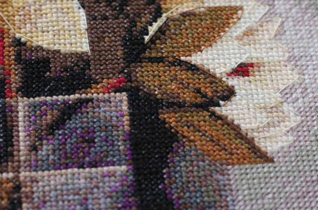 Kreuzstich-Set „Blumen“, gezählt, zum Selbermachen, unbedruckte Leinwand