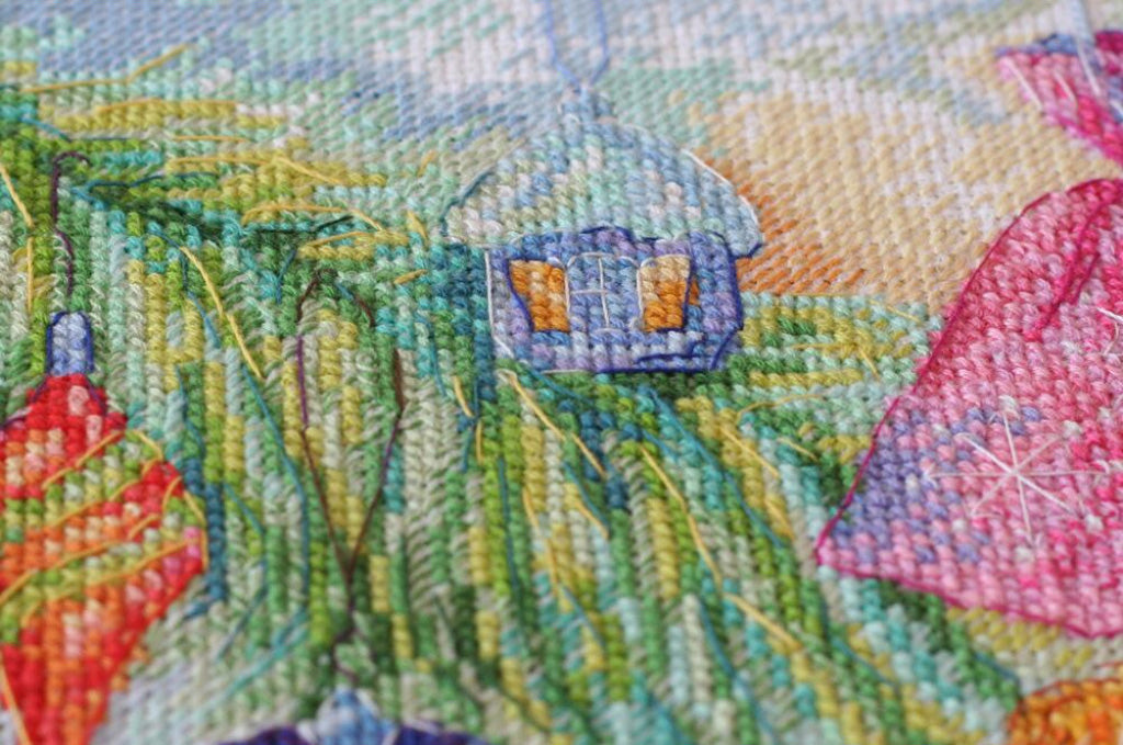 Kit de point de croix compté beauté du nouvel an bricolage toile non imprimée