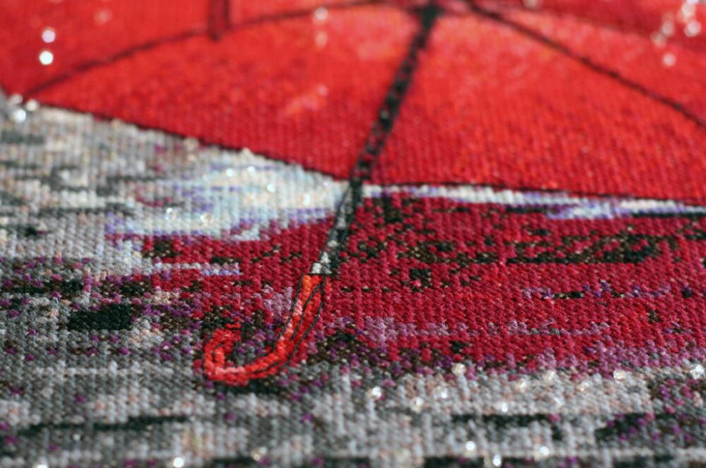 Kit de point de croix compté Peintures de Paris DIY Toile non imprimée