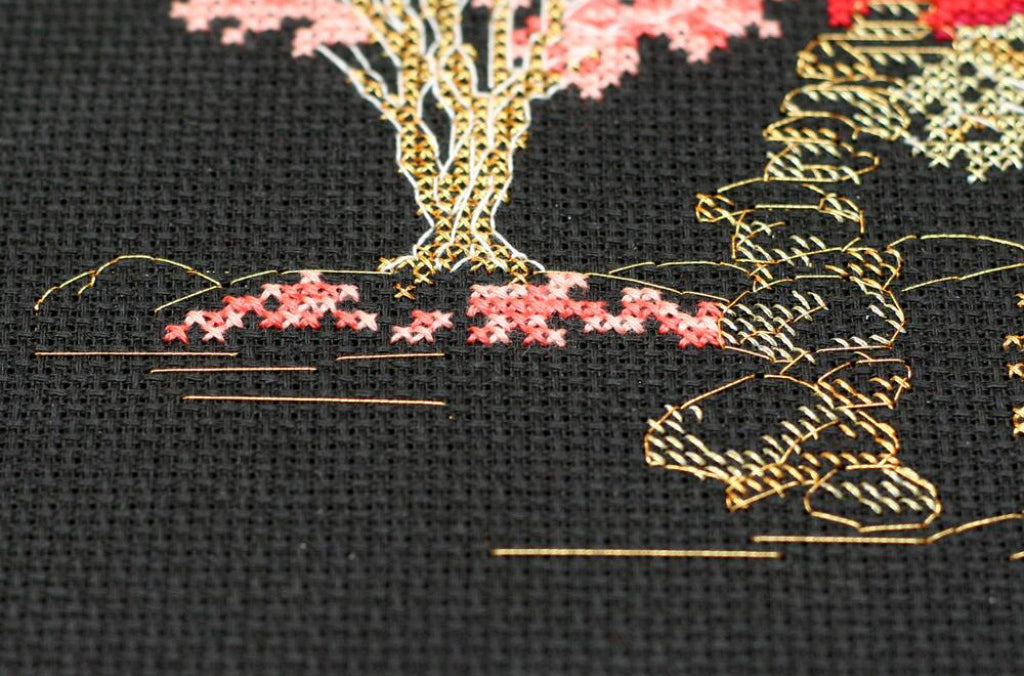 Gezähltes Kreuzstichset Japan DIY Unbedruckte Leinwand