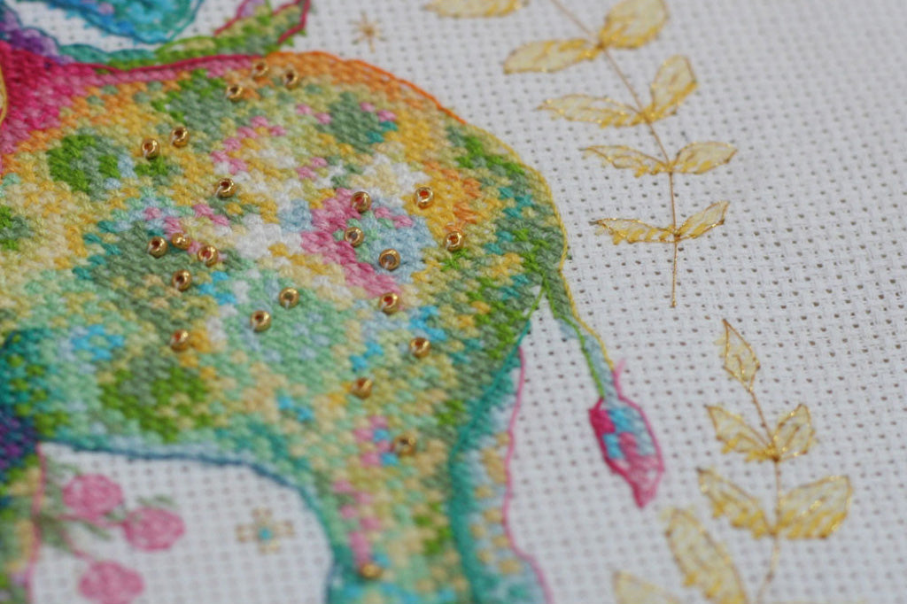 Kreuzstichset „Elefanten“, gezählt, zum Selbermachen, unbedruckte Leinwand