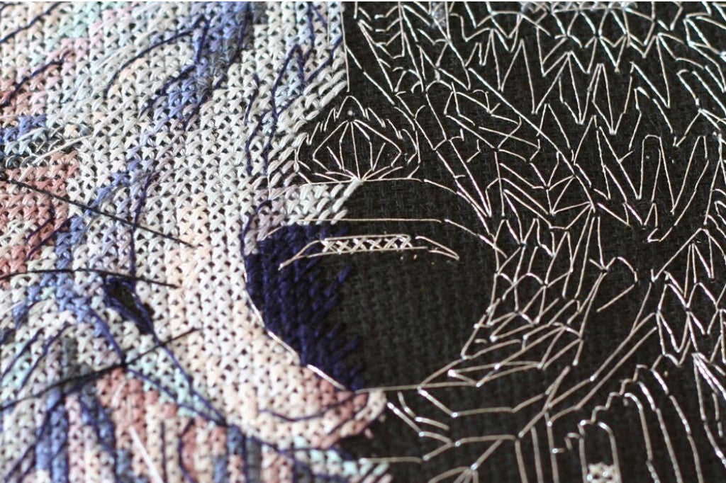 Gezähltes Kreuzstichset Wolf DIY Unbedruckte Leinwand