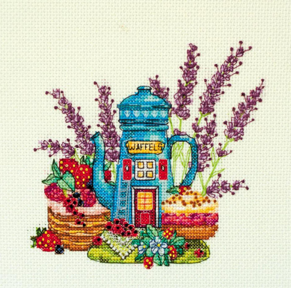 Kit de point de croix compté Doux matin DIY Toile non imprimée