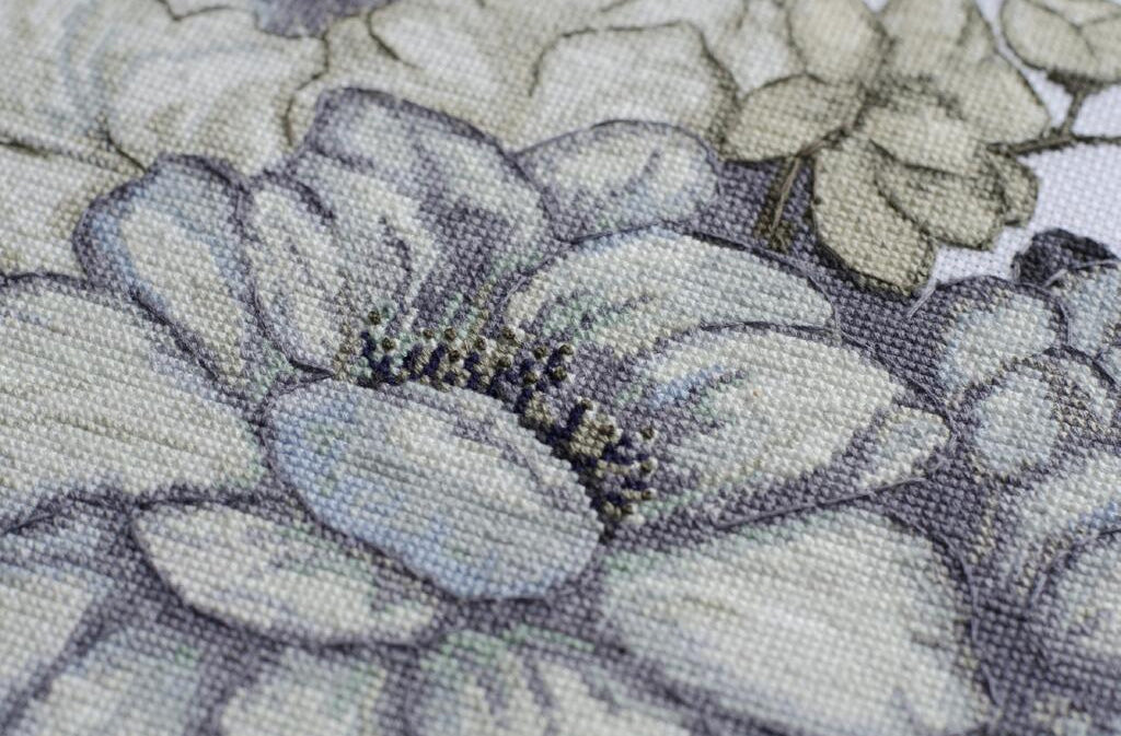Kit de broderie au point de croix compté Fleur froide DIY Toile non imprimée