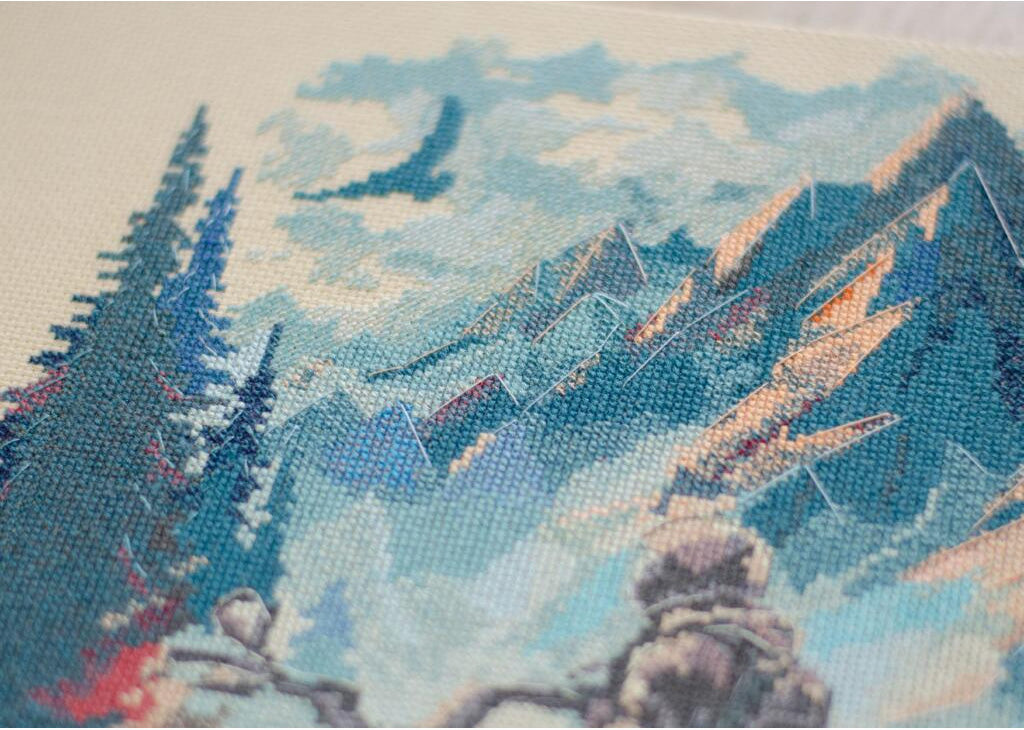 Kit de broderie au point de croix compté en voyage DIY Toile non imprimée