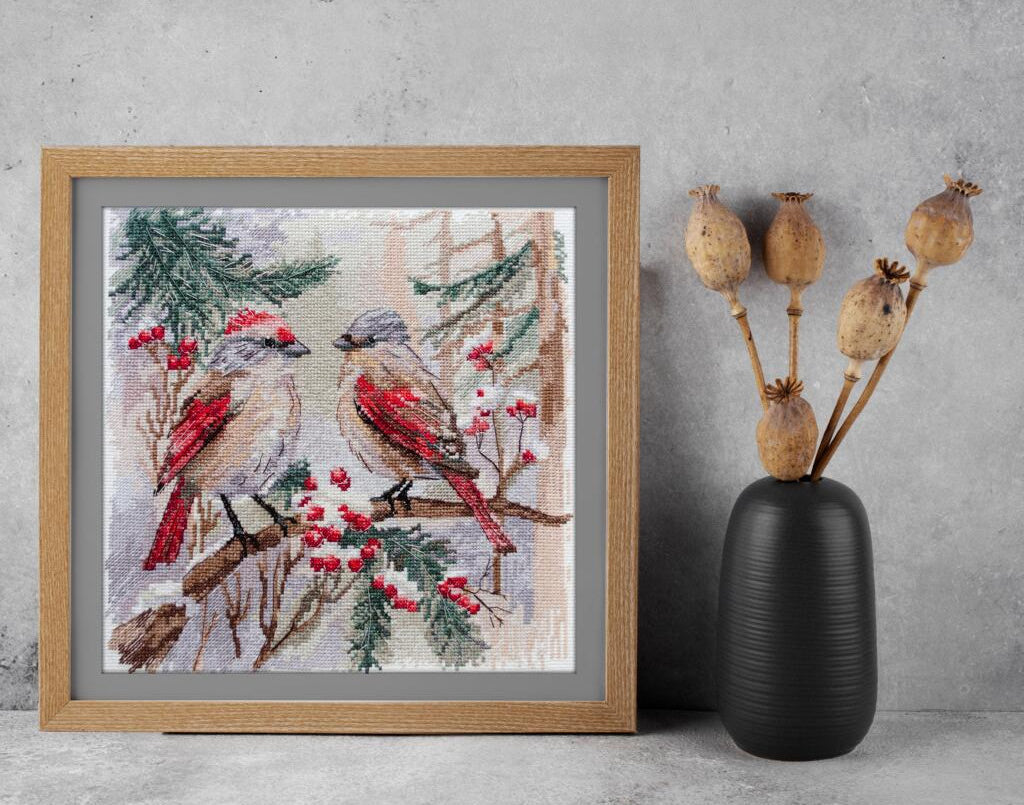 Kreuzstichset Wintervögel DIY Abris Art