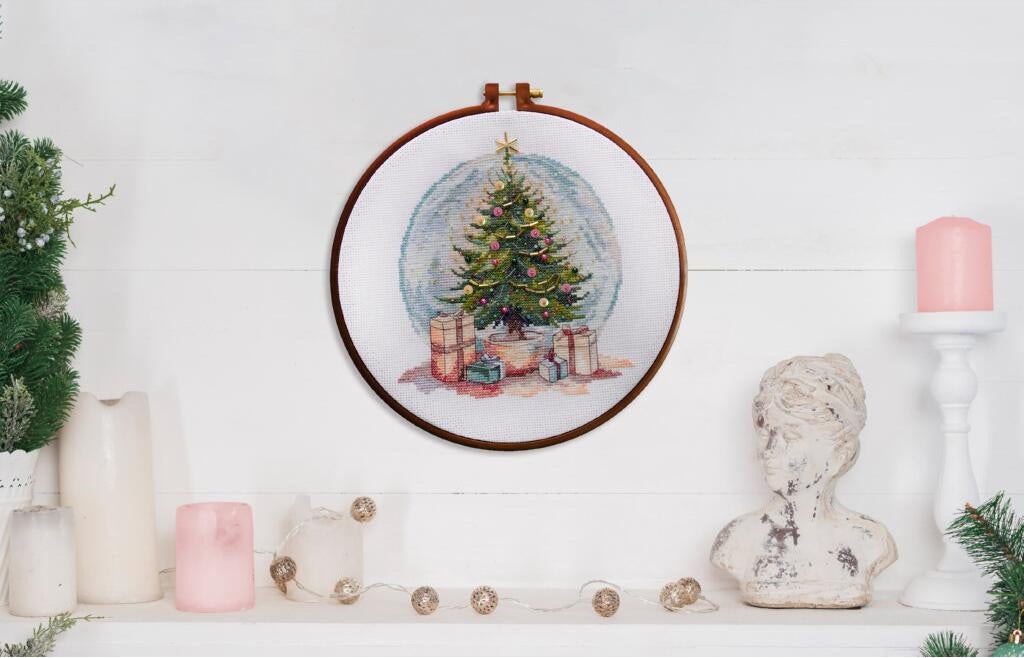 Kit de point de croix compté Sapin de Noël DIY Toile non imprimée