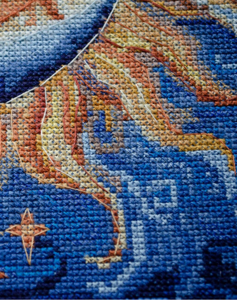 Kit de point de croix compté Lueur de la nuit DIY Toile non imprimée