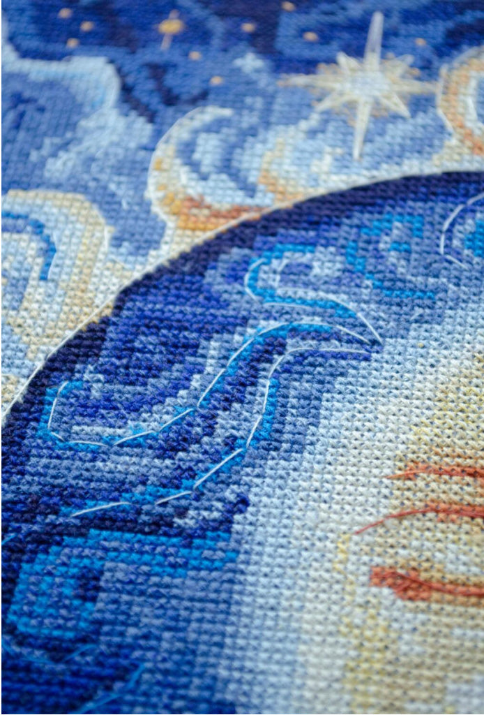 Kit de point de croix compté Lueur de la nuit DIY Toile non imprimée