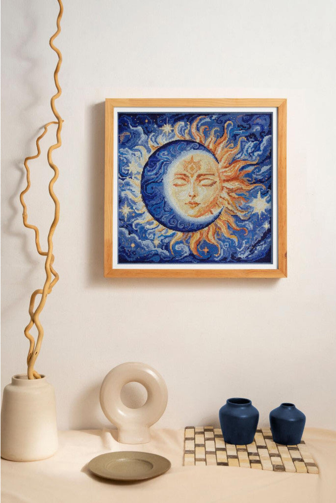 Kit de point de croix compté Lueur de la nuit DIY Toile non imprimée