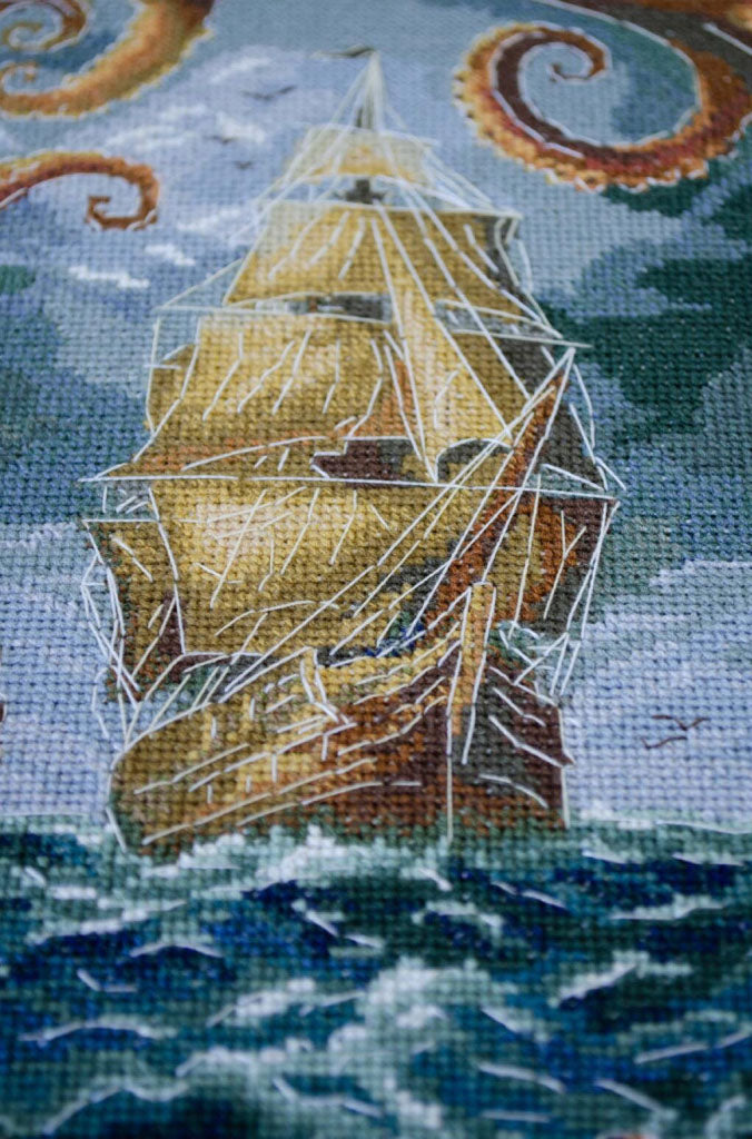 Kreuzstichset „Auf einer Welle des Abenteuers“ zum Selbermachen, Abris Art