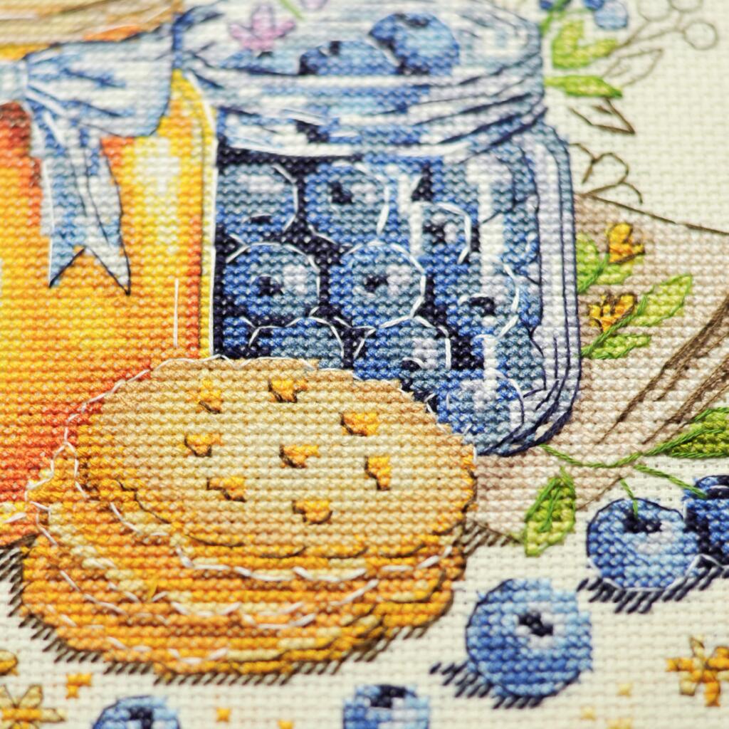 Kreuzstichset „Gänse“ zum Selbermachen, unbedruckte Leinwand, gezählt