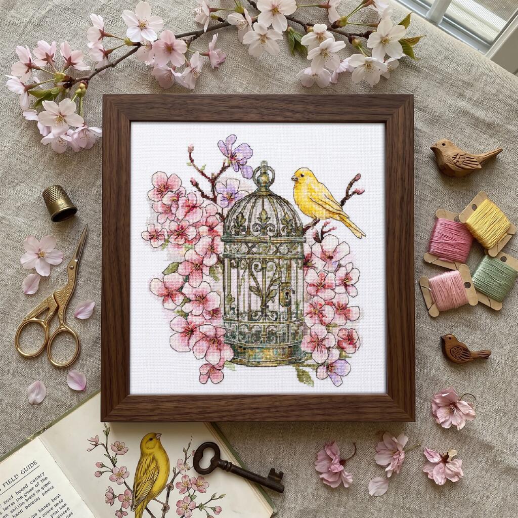 Kit de point de croix compté Corbeau blanc DIY Toile non imprimée