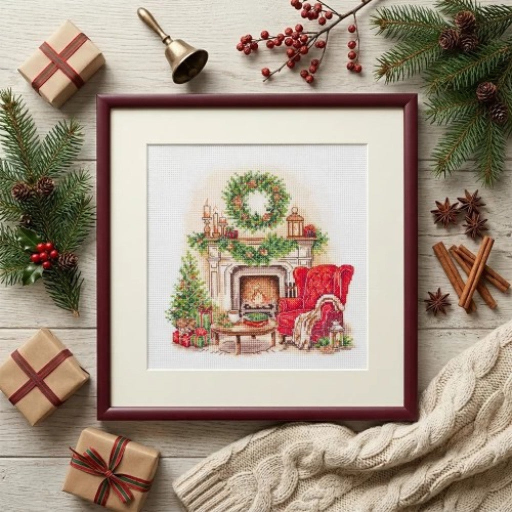 Counted Cross stitch kit Christmas eve DIY Abris Art