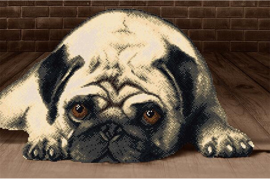 Kit de broderie de perles pour chien, broderie au point de perles