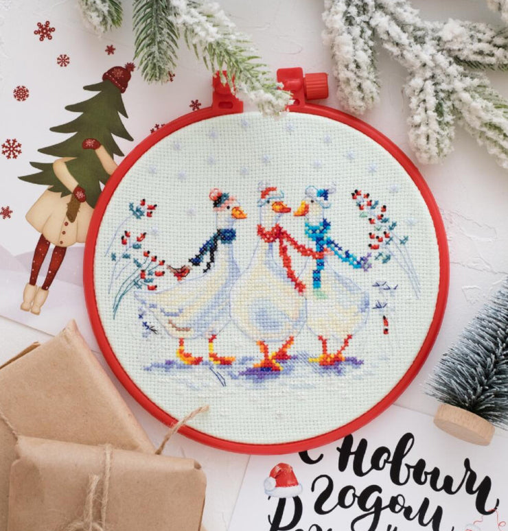 Counted Cross stitch kit Geese DIY Abris Art