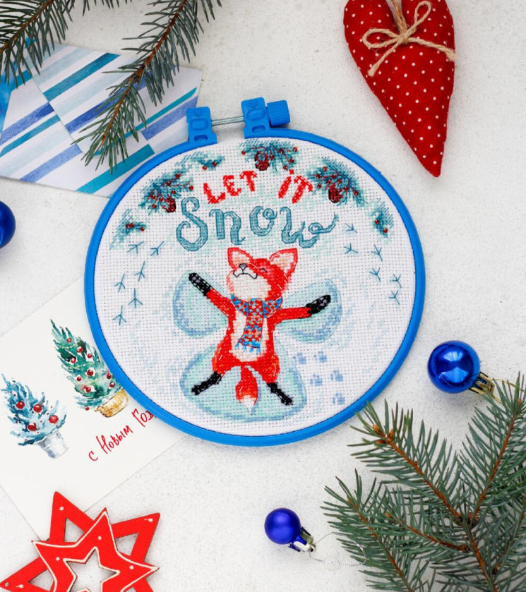 Counted Cross stitch kit Snow angel DIY Abris Art