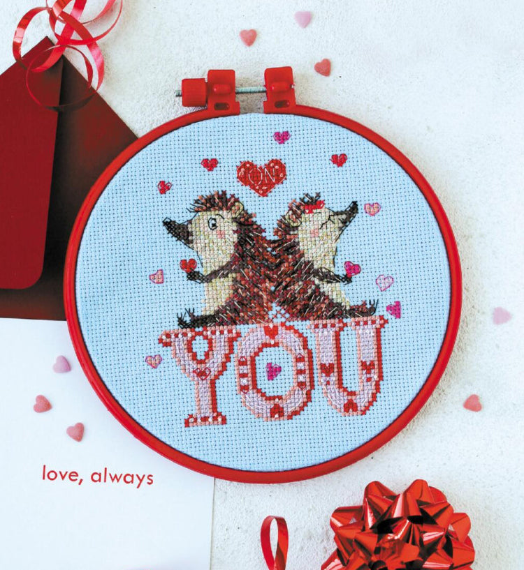 Counted Cross stitch kit Loving hedgehogs DIY Abris Art