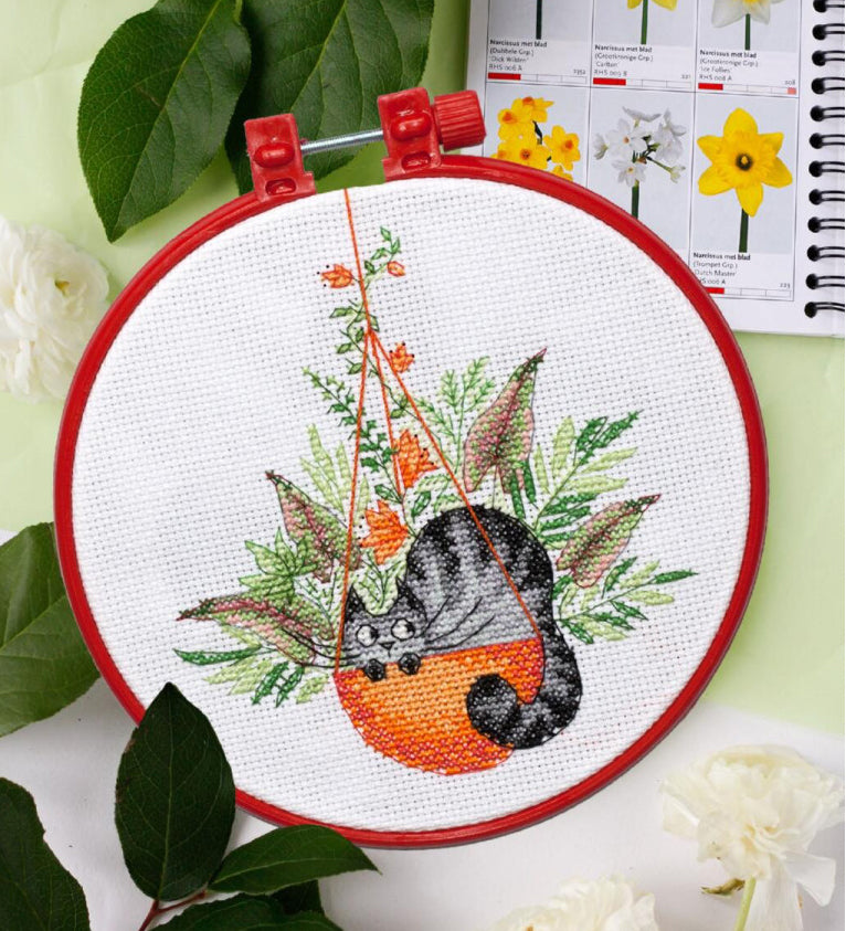 Counted Cross Stitch Kit Cat DIY Abris Art