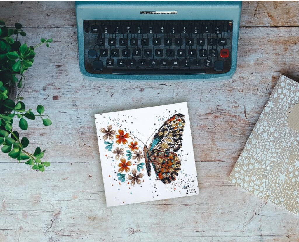 Bead Embroidery Kit Butterfly DIY Abris Art