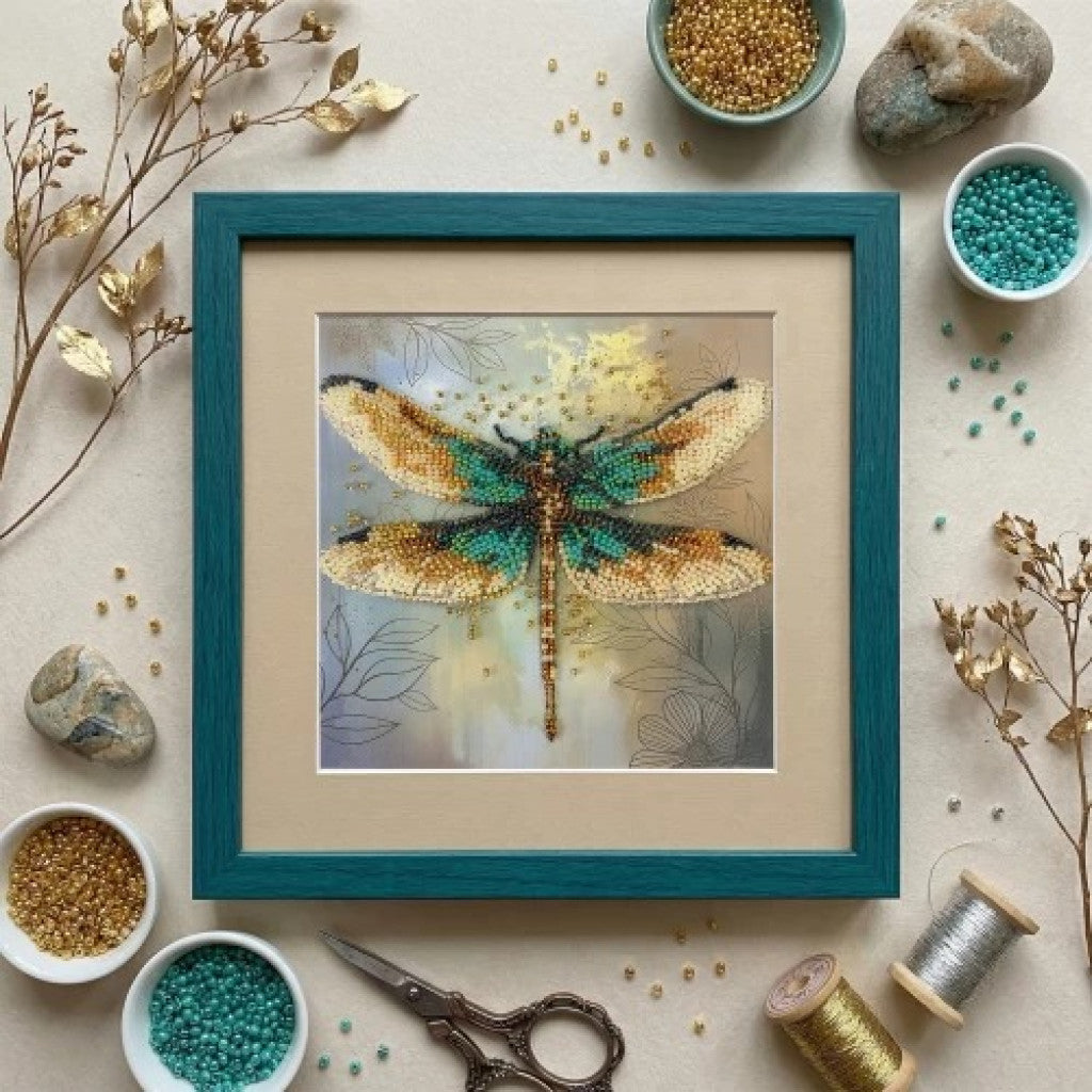 Bead Embroidery Kit Dragonfly DIY Abris Art