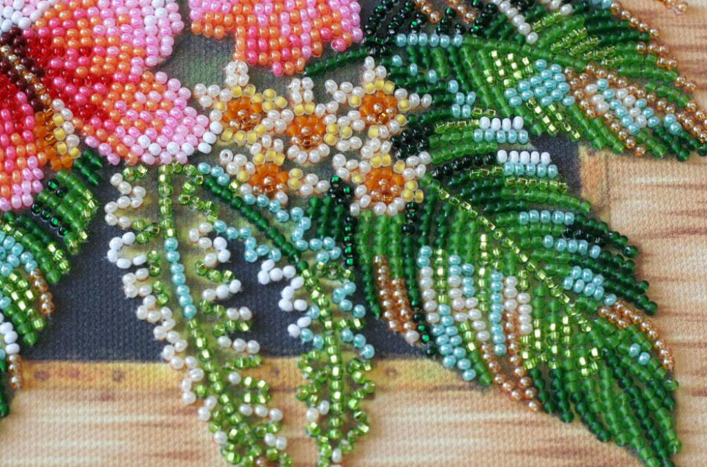 Perlenstickerei-Set Blumen aus Tansania DIY