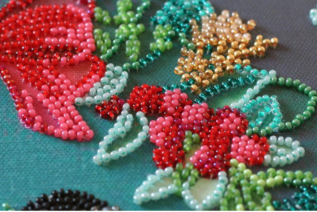 Perlenstickerei-Set Weihnachtsvögel DIY