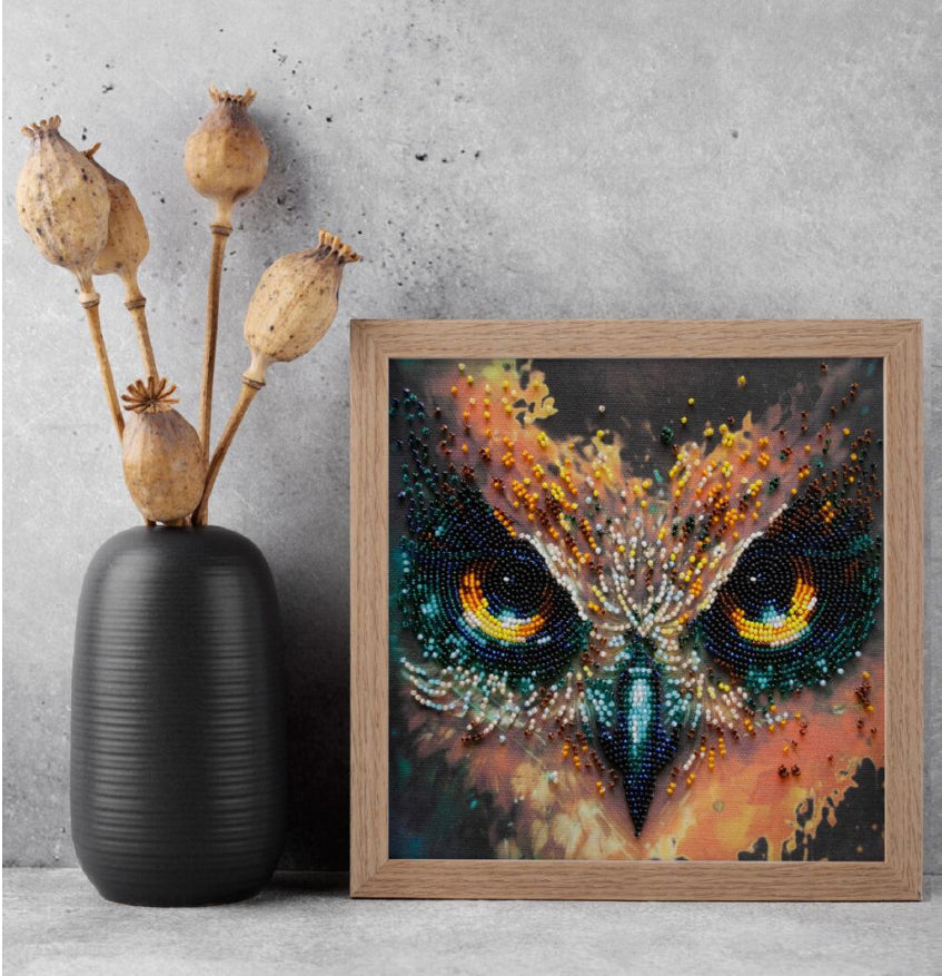 Bead Embroidery Kit Owl DIY Abris Art