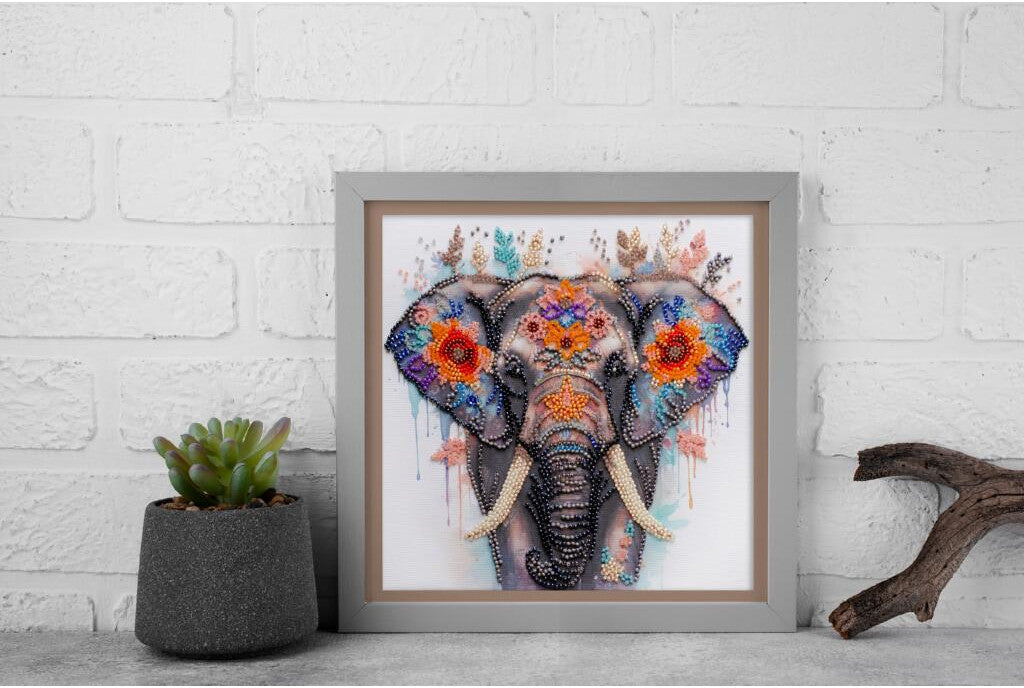 Bead Embroidery Kit Elephant DIY Abris Art
